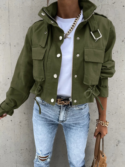 MAELLA | Korte Cargo Jas Voor Dames - Stijlvol & Elegant