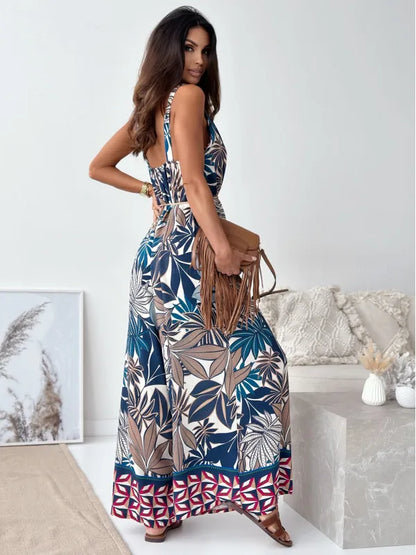 JULES | Luchtige Jumpsuit Met V-Hals, Spaghettibandjes En Wijde Pijpen – Vrouwelijk, Ademend & Perfect Voor Zomerse Dagen