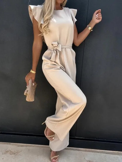 MAUDE | Chique Damesjumpsuit Met Wijde Pijpen En Tailleband – Elegant, Comfortabel, Veelzijdig
