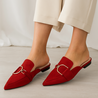 NORUEGA | Suède Instap Loafers Dames Met D-Ring Gesp – Elegant, Comfortabel & Tijdloos