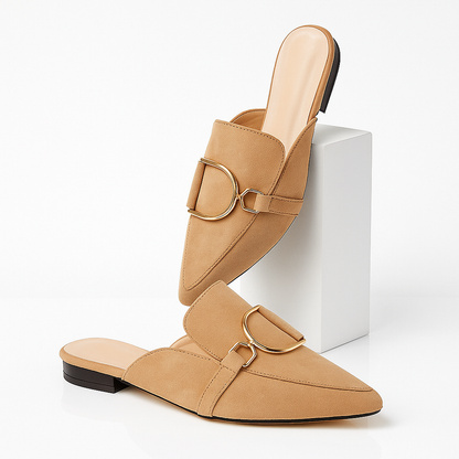 NORUEGA | Suède Instap Loafers Dames Met D-Ring Gesp – Elegant, Comfortabel & Tijdloos