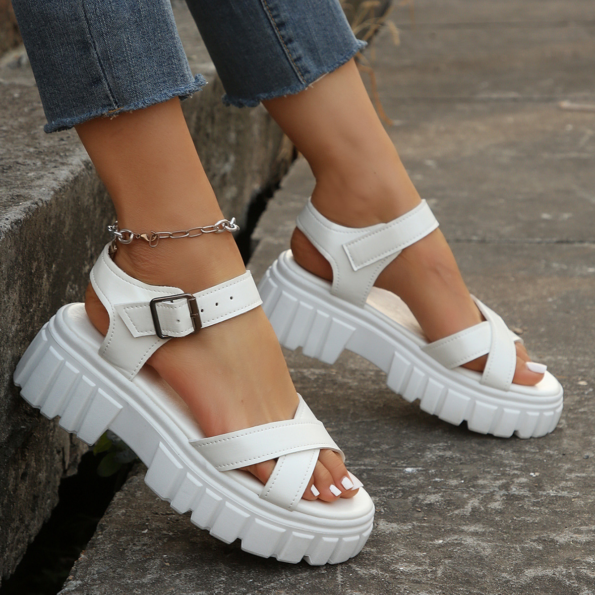 GIULIA | Chunky Dames Sandalen met Verstelbare Bandjes - Zomers, Stevig & Modieus