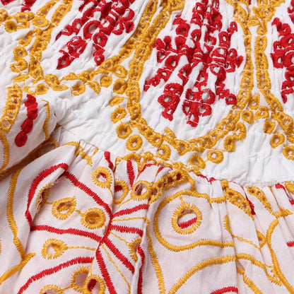 LYORA | Strapless Smocked Mini Jurk van Katoen – Romantisch, Licht & Zomers