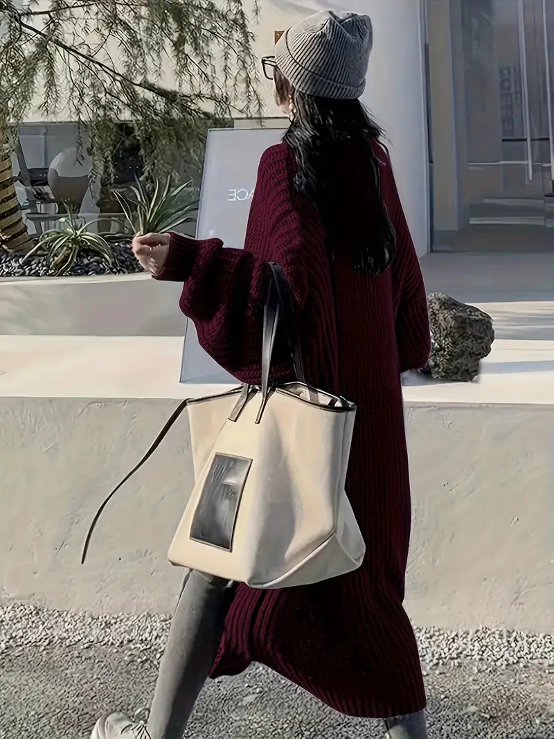 MAEVE | Oversized Gebreide Lange Damesvest – Warm, Stijlvol & Ultiem Comfort Voor Koude Dagen