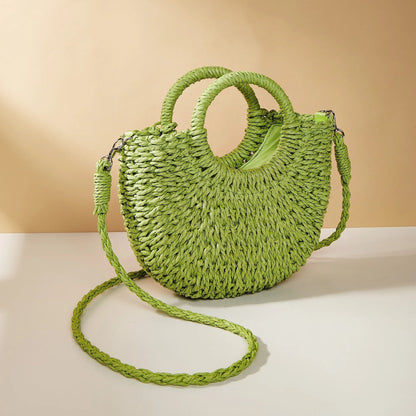 CALA | Stijlvolle Gevlochten Ronde Zomer Tas Voor Dames - Perfect Voor Vakantie & Strand