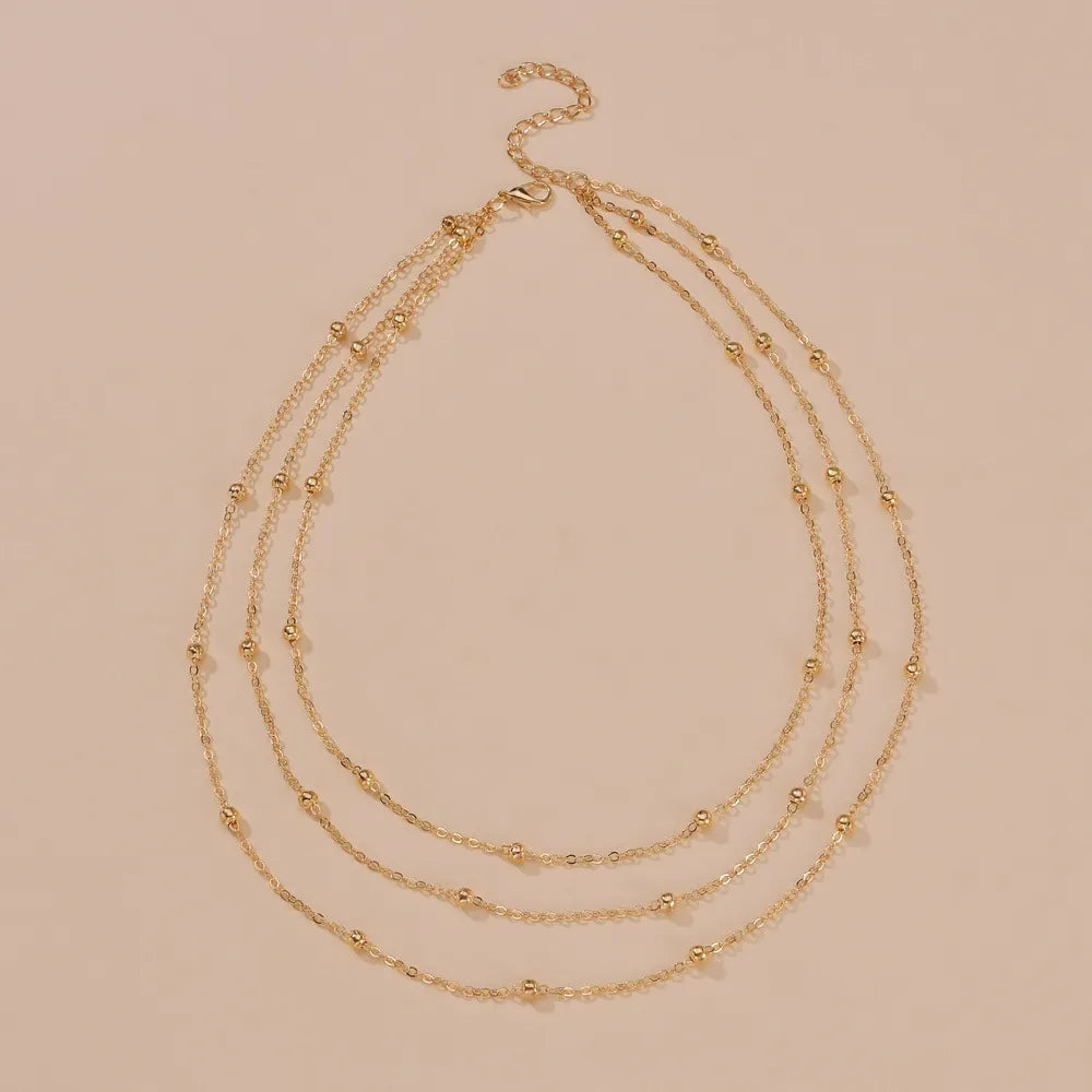 LAYA | Verfijnde Laagjesketting Voor Dames met Subtiele Bolletjes - Elegant & Vrouwelijk