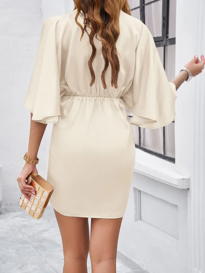 RAELYN | Glanzende Bodycon Jurk Met Drapedetail – Stijlvol, Verfijnd & Perfect Voor Avondgelegenheden