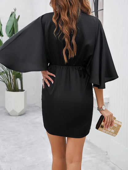 RAELYN | Glanzende Bodycon Jurk Met Drapedetail – Stijlvol, Verfijnd & Perfect Voor Avondgelegenheden