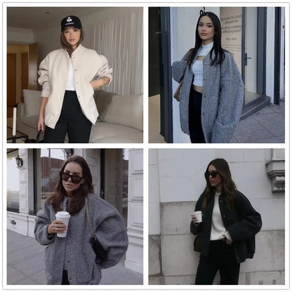 NORA | Oversized Bomberjack Voor Dames – Warm, Stijlvol & Perfect Voor Koude Dagen In De Stad