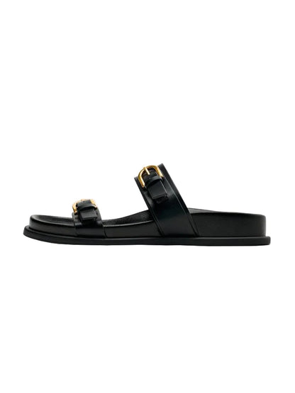 MIKA | Leren Dames Sandalen met Dubbele Gesp - Luxe & Elegant