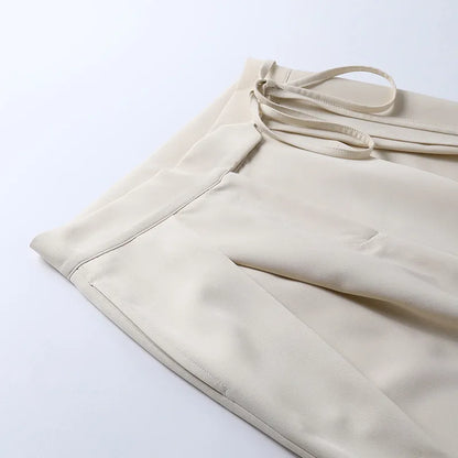 AIDA | High-Waist Dames Pantalon Met Striksluiting – Licht, Losvallend & Ideaal Voor elke Gelegenheid