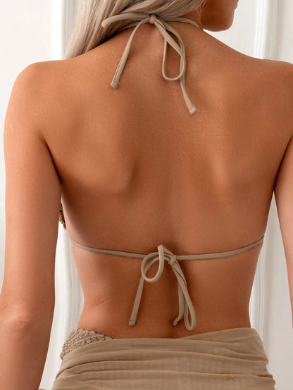 RISA | Elegante 3-Delige Bikini Set Met Wafelstructuur En Cover-Up – Stijlvol, Flatterend & Klaar Voor Zomerse Dagen