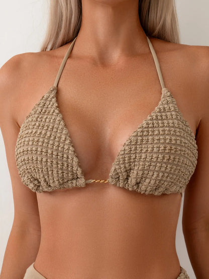RISA | Elegante 3-Delige Bikini Set Met Wafelstructuur En Cover-Up – Stijlvol, Flatterend & Klaar Voor Zomerse Dagen