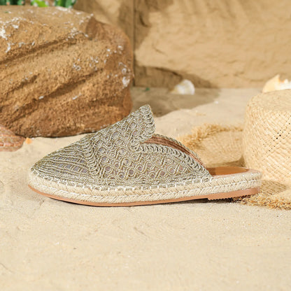LAILA | Gehaakte Dames Instapslippers Met Espadrillezool – Vrouwelijk, Luchtig & Ideaal Voor Zomercomfort