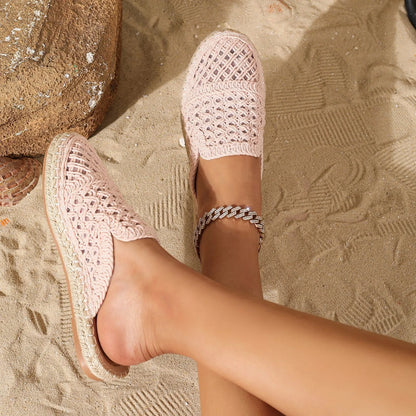 LAILA | Gehaakte Dames Instapslippers Met Espadrillezool – Vrouwelijk, Luchtig & Ideaal Voor Zomercomfort