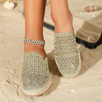 LAILA | Gehaakte Dames Instapslippers Met Espadrillezool – Vrouwelijk, Luchtig & Ideaal Voor Zomercomfort