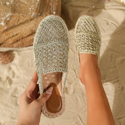 LAILA | Gehaakte Dames Instapslippers Met Espadrillezool – Vrouwelijk, Luchtig & Ideaal Voor Zomercomfort