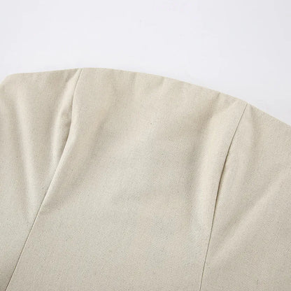 ELODIE | Lange Strapless Jurk Van Linnen-Katoen – Luchtig, Natuurlijk, Elegant
