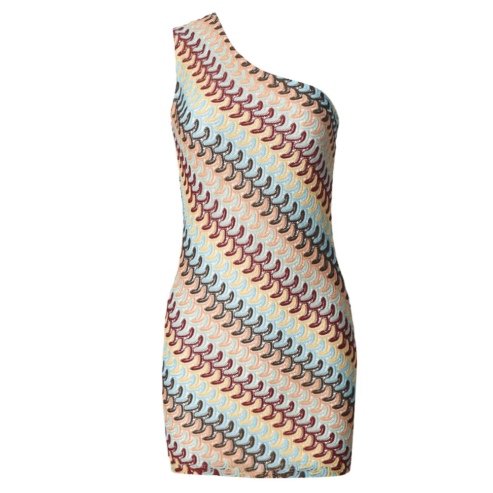 MIRA | Gehaakte One-Shoulder Zomer Jurk met Uniek Design – Gedurfd, Boho & Zomers