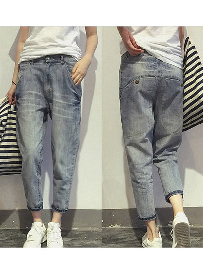 FENNA | Dames Jeans Met Relaxed Fit – Mid Waist, Cropped Lengte & Opgerolde Zoom