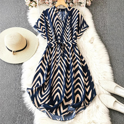 ODETTE - Dames Midi Shirtjurk met Ceintuur en Zakken