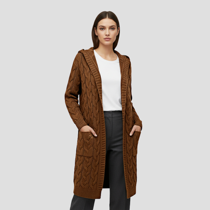 Kabel Gebreide Lange Cardigan Voor Dames | warm, zacht en stijlvol voor koude dagen