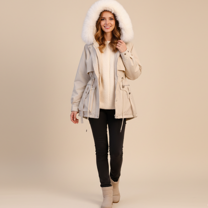 Luxe Dames Winterjas Met Capuchon En Ceintuur | Ultieme Warmte, Bescherming & Chic Silhouet