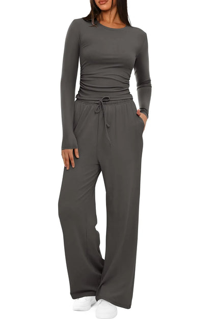 LIEKE | 2-Delige Lounge-Set Voor Dames – Zacht, Ademend & Perfect Voor Comfortabele Herfst Dagen