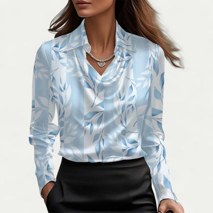 Satijnen Dames Blouse Met Gelaagde Halslijn | Luxe Van Kantoor Tot Cocktail