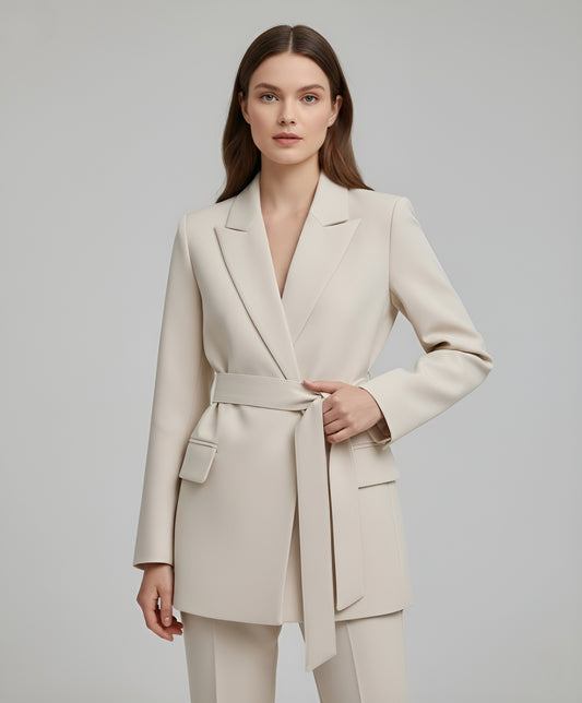 Elegante Dames Blazer Met Ceintuur – Tijdloze Stijl Voor Ieder Moment