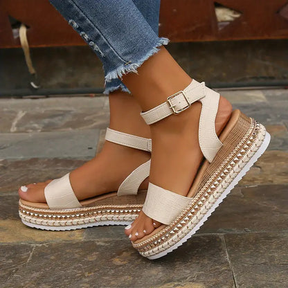 EVI | Elegante Dames Sandalen Met Stevige Zool & Gespsluiting - Stijlvol, Luchtig & Comfortabel