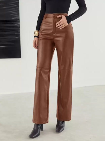 MEREL | Tijdloze Leren Broek Met Moderne Snit Voor Dames - Stijlvol & Elegant