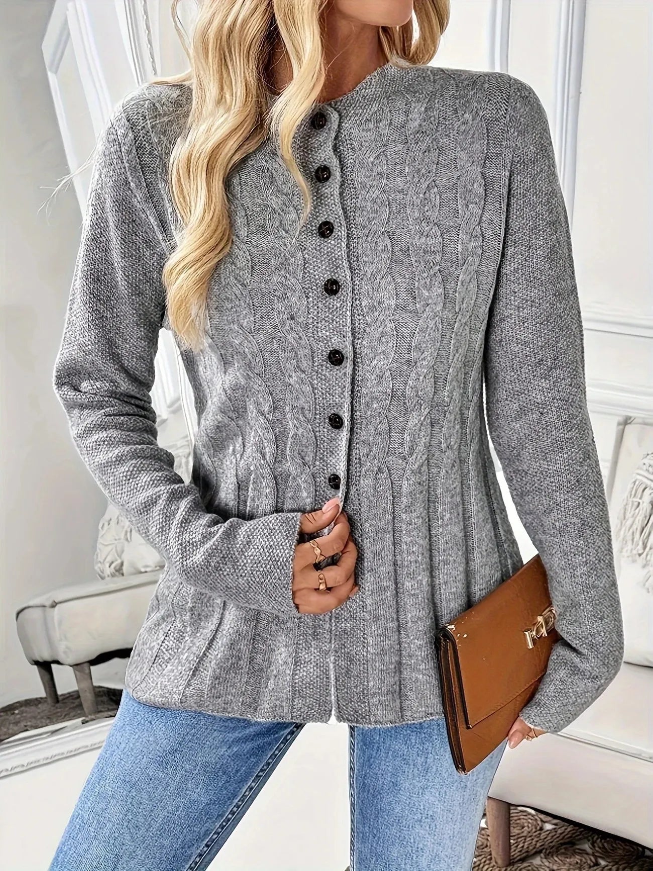 Gevlochten Gebreid Vest Dames – Warm, Stijlvol & Perfect Voor Koelere Dagen