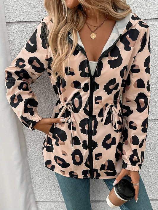 PILAR | Dames Regenjas Met Luipaardprint – Lichtgewicht, Trendy & Ideaal Voor Herfstweer