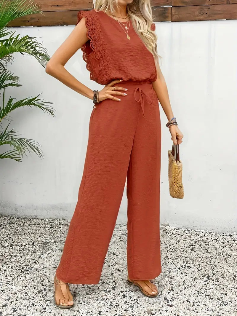 NOÉMI | Luchtige Jumpsuit Met Kantdetails – Vrouwelijk, Comfortabel & Ideaal Voor Warme Dagen