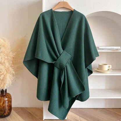 Winddichte Poncho Voor Dames | Warme Chic Shawl Voor Herfst En Winter