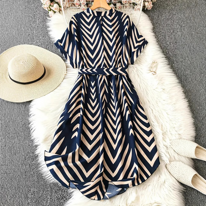 ODETTE - Dames Midi Shirtjurk met Ceintuur en Zakken