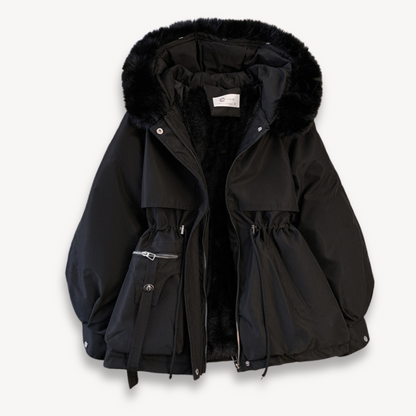 Luxe Dames Winterjas Met Capuchon En Ceintuur | Ultieme Warmte, Bescherming & Chic Silhouet