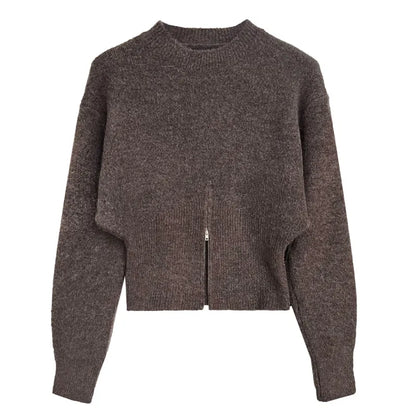LAURA | Casual Trui Voor Dames Met Split Met Rits - Comfortabel & Verfijnd