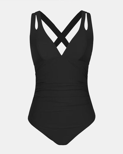 MAIKA | Flatterend Zwart Badpak Met V-Hals - Stijlvol, Comfortabel & Zelfverzekerd