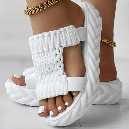 YARA | Geweven Orthopedische Plateau Sandalen Voor Dames Met Gevlochten Motief – Comfortabel, Modieus, Verhogend