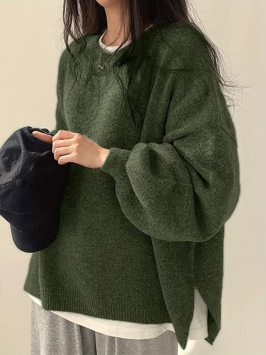 MARISKA | Oversized Damestrui Met Ballonmouwen – Heerlijk Warm, Zacht, Herfst & Winter