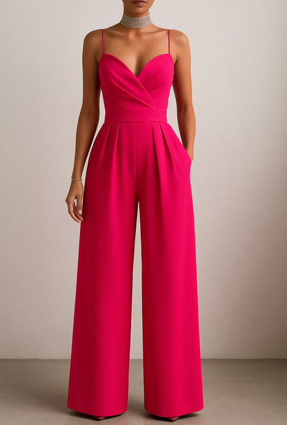 LONNE | Geplooide Jumpsuit Met Spaghetti Bandjes - Slank, Sierlijk & Elegant