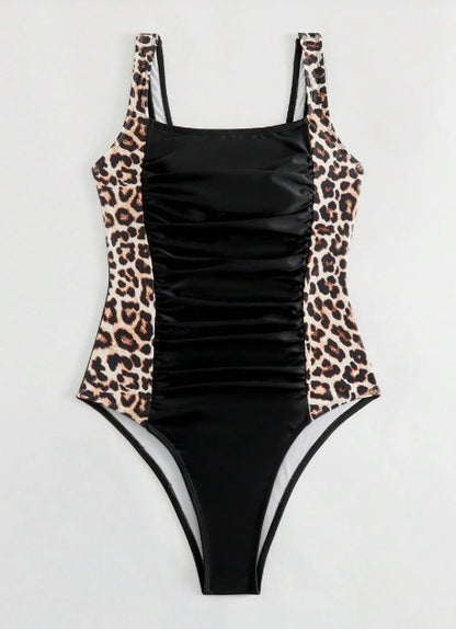 SAVANNAH | Zwart Badpak Met Luipaard Print