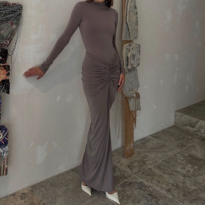 SAMMI | Luxe Stretch Jurk Voor Dames Met Flatterende Plooi Detail - Stijlvol & Elegant