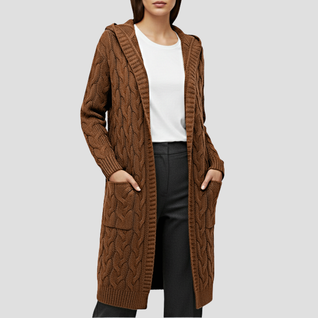 Kabel Gebreide Lange Cardigan Voor Dames | warm, zacht en stijlvol voor koude dagen