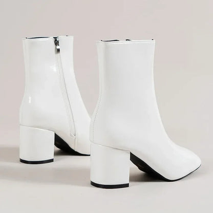 CHRISJE | Dames Enkellaarsjes met Blokhak - Elegant, Luxe & Stijlvol