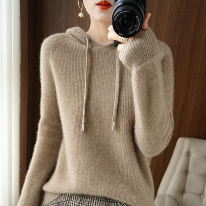 MILA | Gebreide Dames Hoodie met Lange Mouwen – Gebreid & Tijdloos Comfort Voor Elke Dag