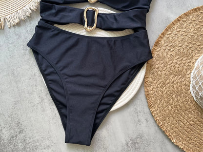 VERONIQUE | Elegante Badpak Met Gouden Details & Flatterend Broekje - Corrigerend, Stijlvol & Comfortabel