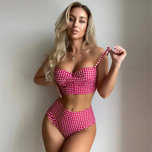 ANGELINA | Flatterende Bikini Voor Dames Met Witte Accenten - Slank Makend, Stijlvol & Comfortabel